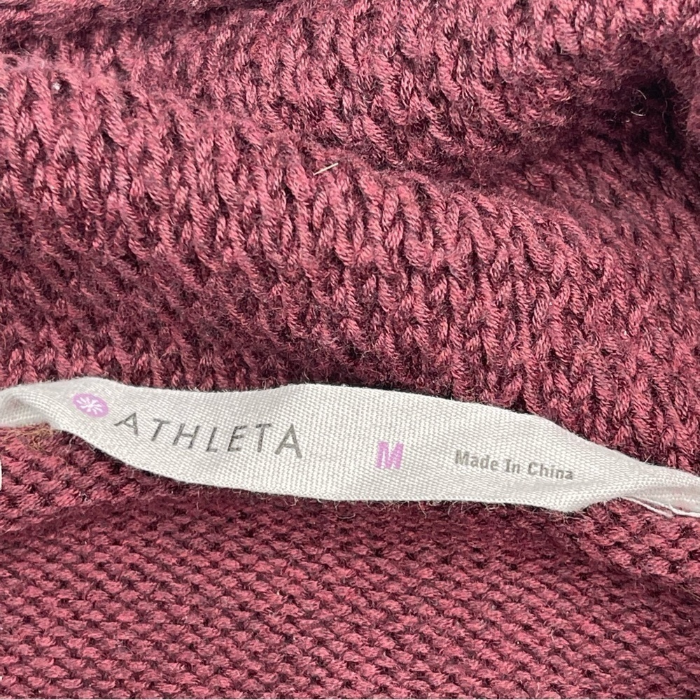 Athleta Sweater Turtleneck Breckenridge Maroon Chunky Knit Comfy Office Autumn - Picture 10 of 12